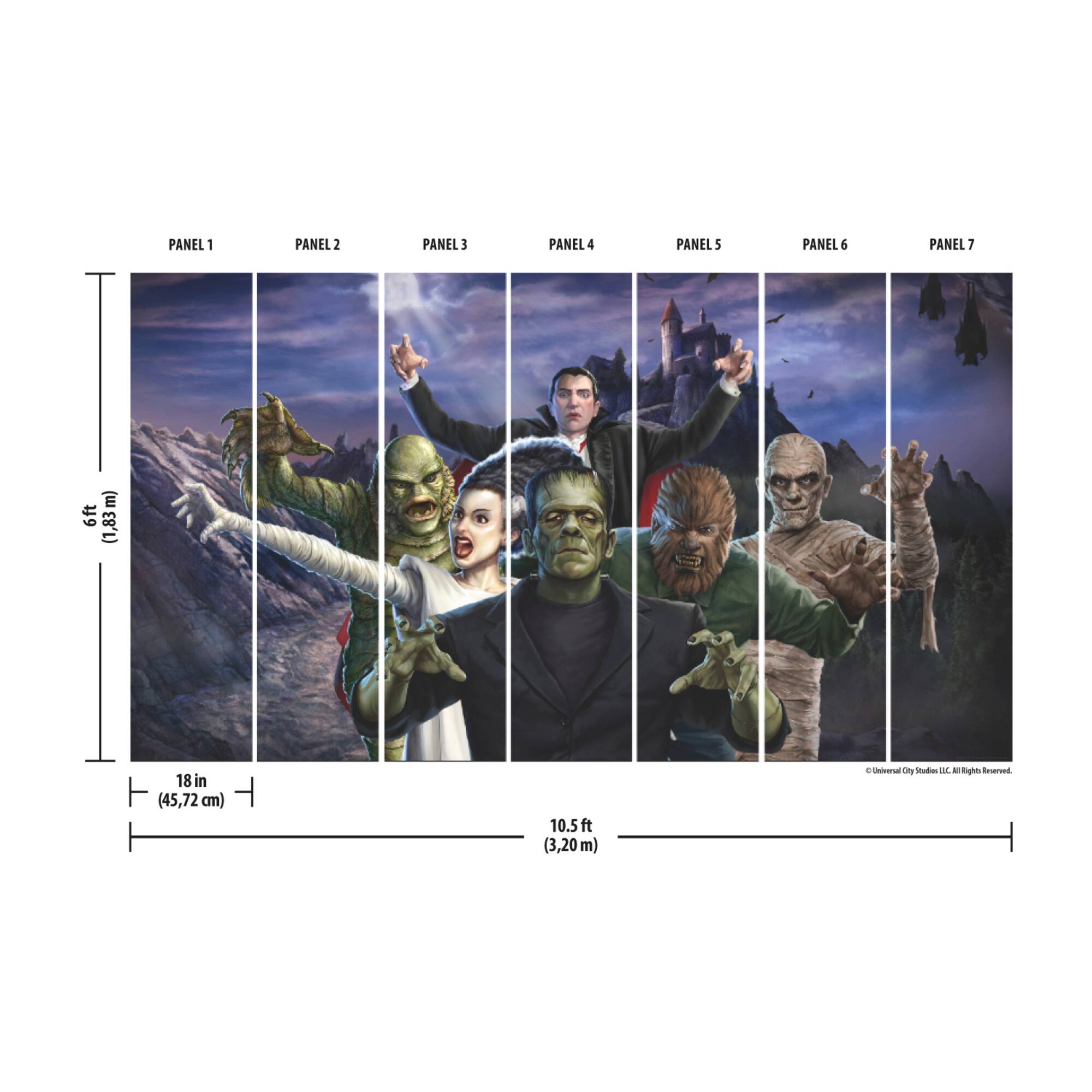 RoomMates Universal Studios Iconic Monsters Mural